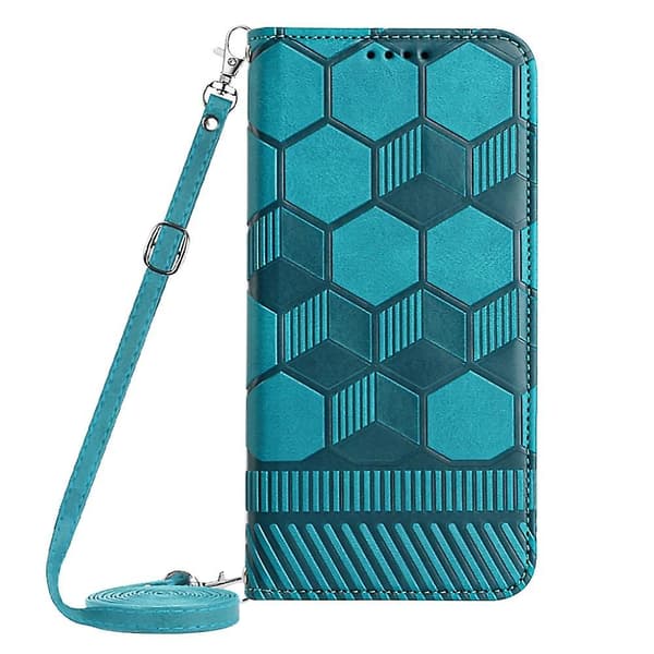 Crossbody PU- phone case för iPhone 15 Plus Light blue