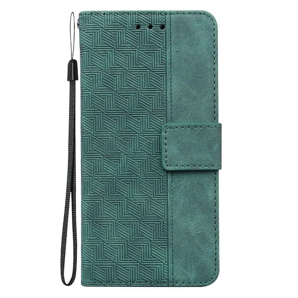 Geometriskt präglat case för iPhone 15 Green