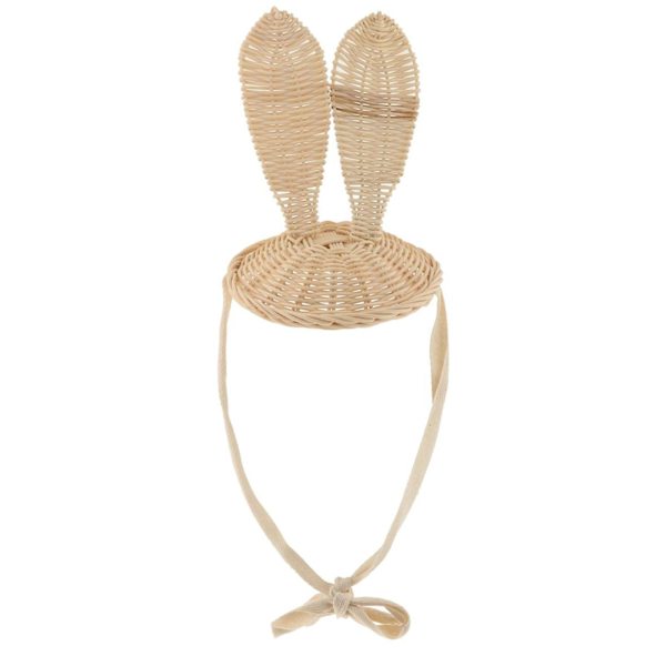 Kreativ spetsad rotting vävd hatt Tecknad söt Piggs Kanin dekorativ hatt Rabbit ears none