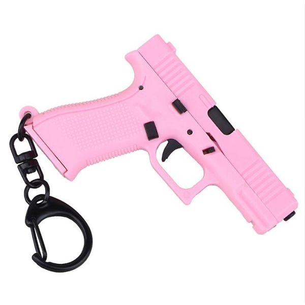 G45 Nyckelring Mini Pistol Form Taktisk Nyckelring Glock 45 Modell Plast Nyckelring Pink