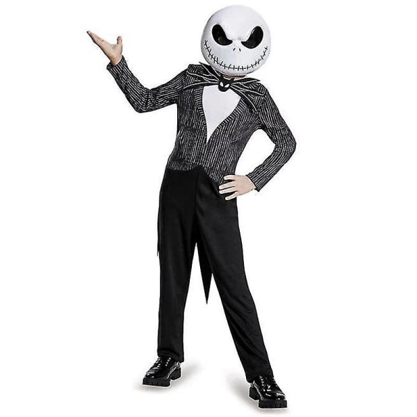 Barn Jack Skellington kostym med mask 115-125cm