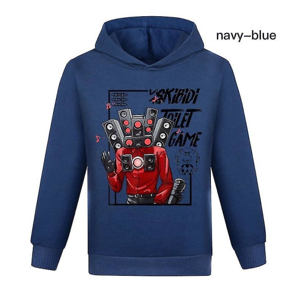 Skibidi Toalett Man Watchman Pojkar och flickor Huvtröja Hoodie Blue 1 170