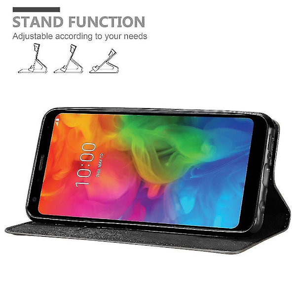 LG Q7 / Q7a / Q7+ Cover Case - med stativfunktion och kortplats COFFEE BROWN Q7 / Q7a / Q7+