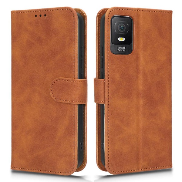 För Tcl 403 Phone case Stativ Plånbok Stötsäker Tpu+pu Cover Brown