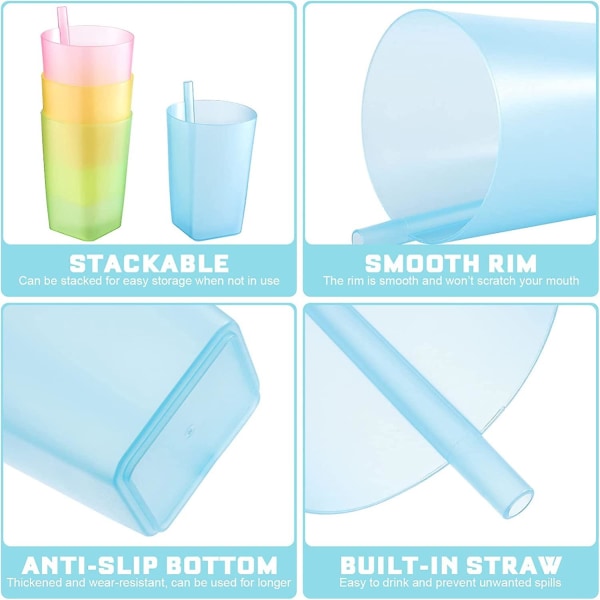 Sippy Cup med sugrör Blandade färger Halmkoppar Plastkopp drickskopp null none
