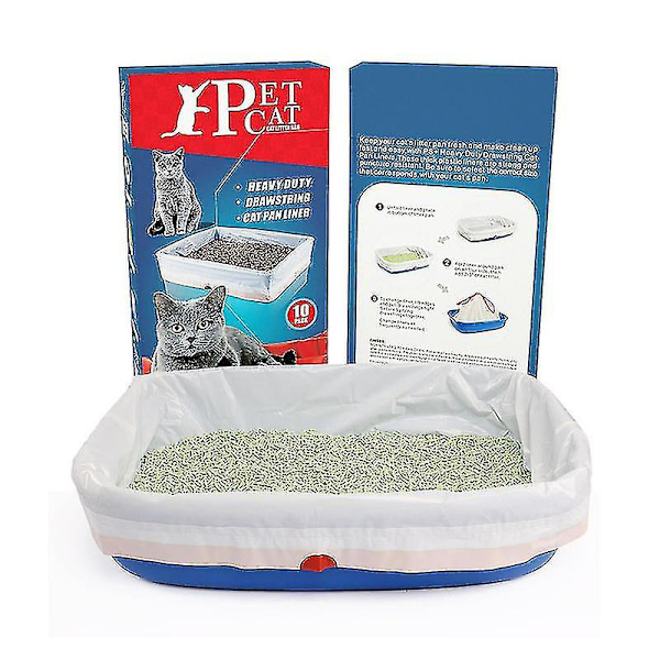 10-pack kattsandspåsar Kattsand Dragsnören Liner för husdjur null none