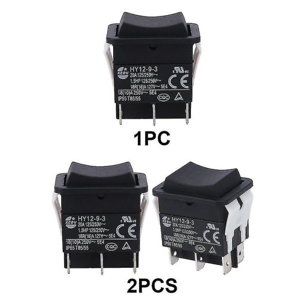 Hy12-9-3 Small Industrial På Av Säker båge Enkelpolig vippbrytare tryckknapp 2PCS