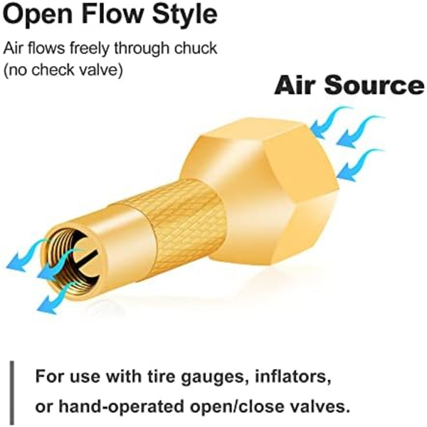 SAFELIFE Air Chuck, Skruva på Air Chuck Däckpumpmunstycke för däckinflatormätare kompressortillbehör, vridchuckar 1/4&#34; FNPT Op screw on air chuck none