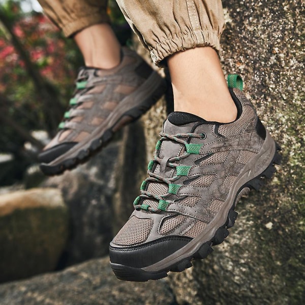 Herr Dam vandringsskor Low-Top Sneakers för Utomhus Trailing Trekking Walking 3D2388 Brown 39