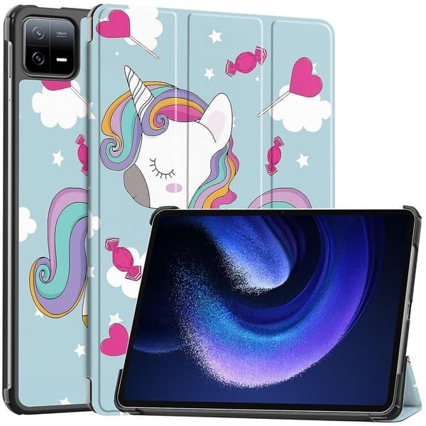 Målat läder Smart Tablet- case för Xiaomi Pad 6/6 Pro Unicorn none