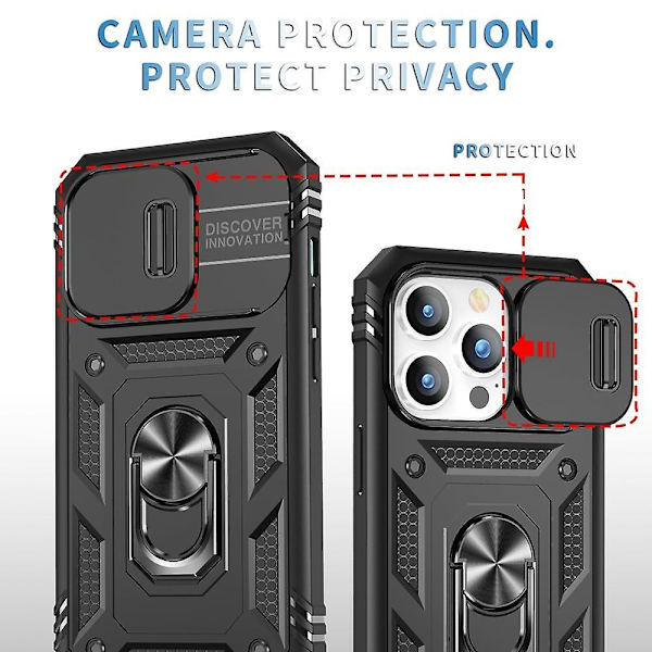 Sliding Camshield phone case för iPhone 15 Pro Black