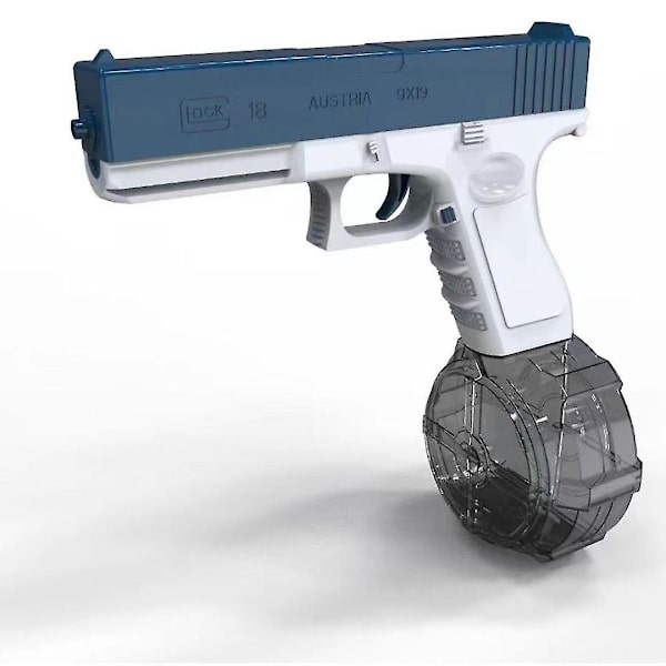 Elektrisk vattenpistol, enknapps automatisk supersprutpistol Vattenblåsare för vuxna och barn Sommarpool Strand utomhus blue with drum