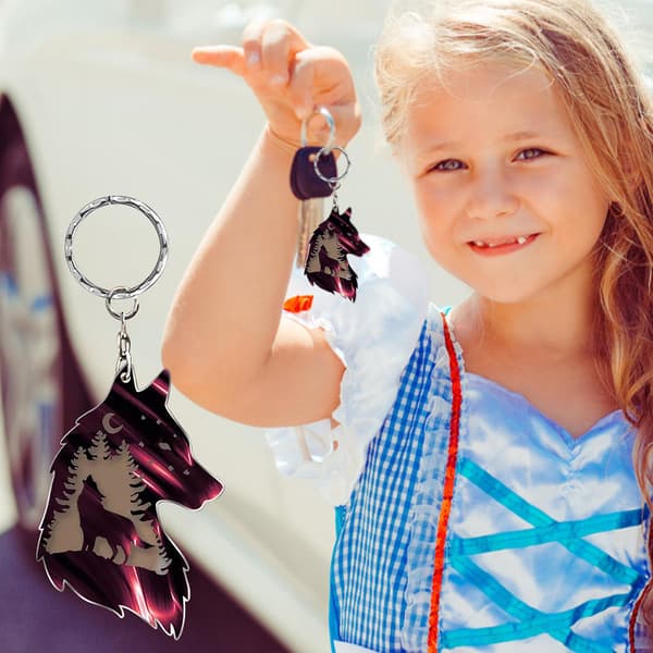 Wolf Key Chain, Plateau Wolf Decoration, Wolf Key Chain Gift Red