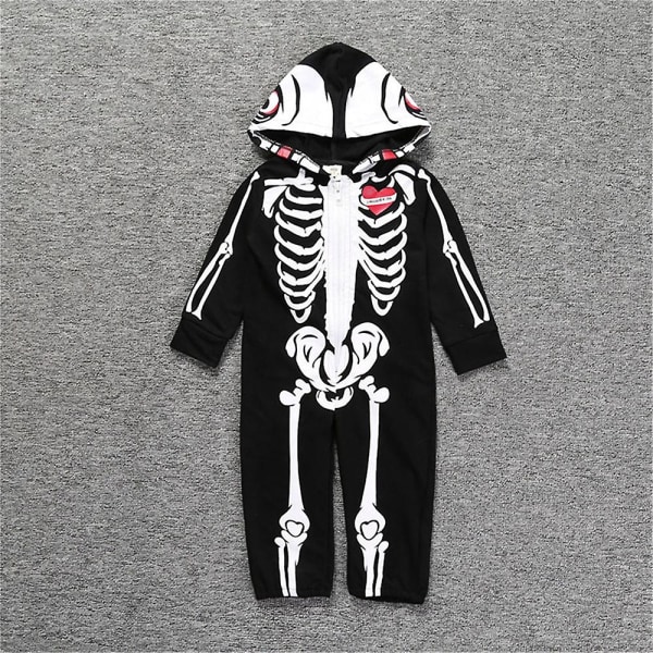 3-24 månader Baby Toddler Skeleton Romper Halloween Party Cosplay Dräkt Jumpsuit Presenter 3-6 Months