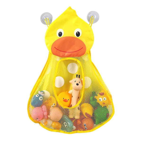 Barn Bath Animal Leksaksförvaring Organizer Baby Net Badrum Tidy Mesh Hållare Väska Yellow Duck