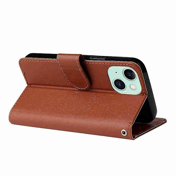 Phone case i läder för iPhone 15 Brown