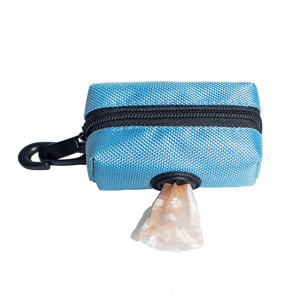 Hundbajspåsedispenser, bajspåsehållare koppelfäste med frirulle hundbajspåse, perfekt för promenader, löpning, vandring blue