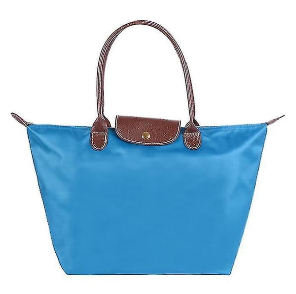 Axelväskor för kvinnor Le Pliage Tygväska Stor Nylon Damhandväska Blue Medium