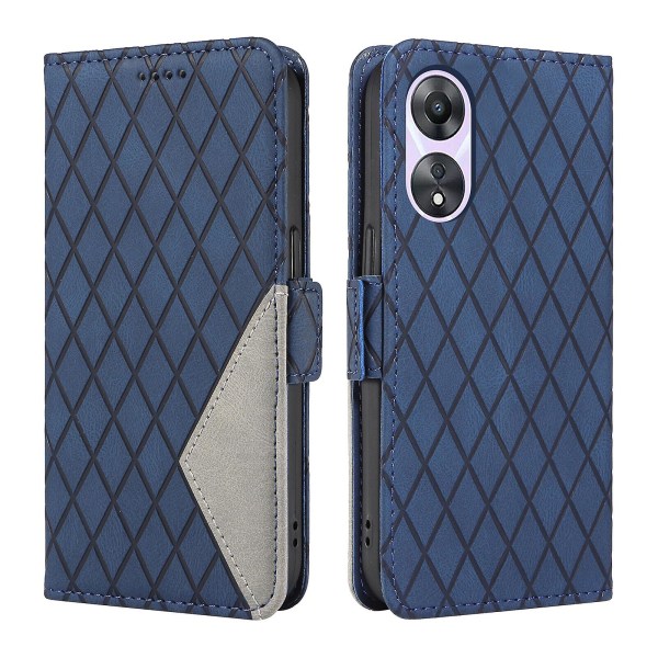 Case för Oppo A78 5g cover med kortplatser Stativ skyddande flip kompatibel med Oppo A78 5g case Blue none