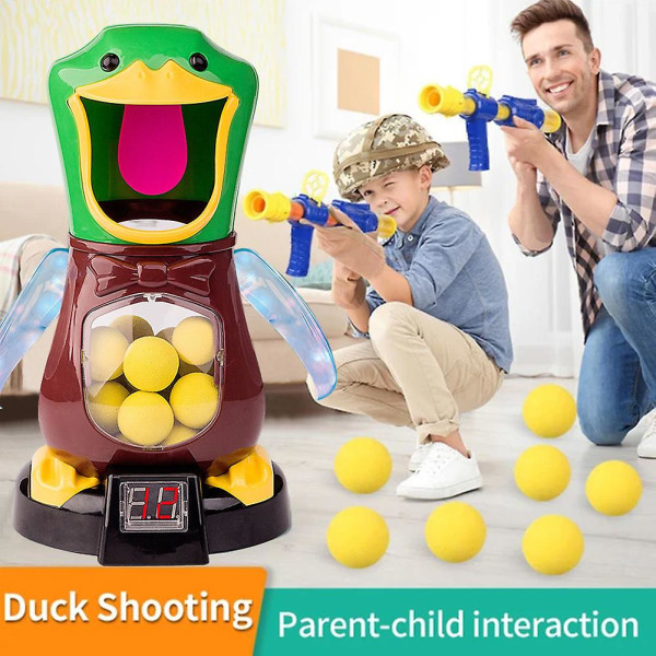 Hungry Ducks Shooting Toy Set Multifunktionella poäng kampleksaker för pojkar flickor No Function 12 Balls