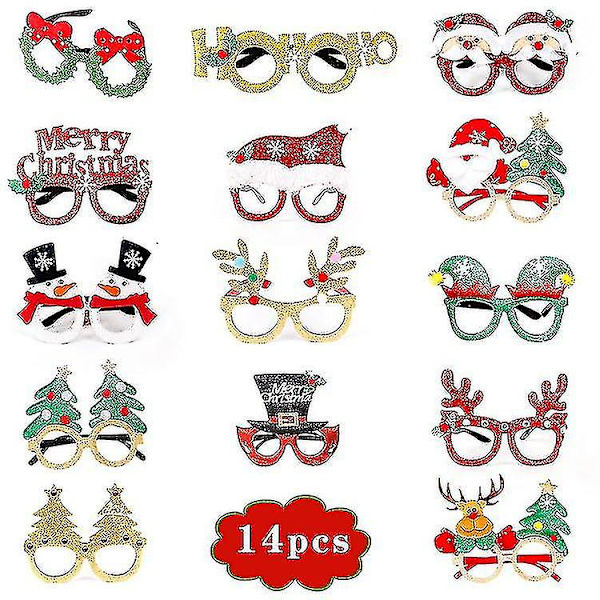 Julglitterglasögon 14st/set