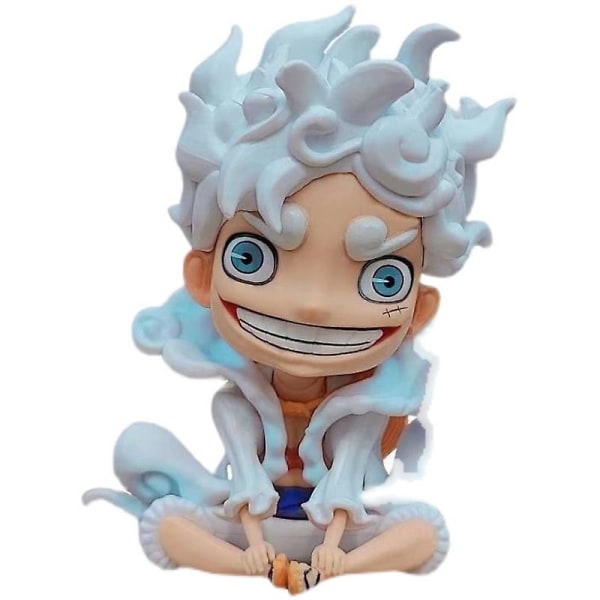 One Piece Luffy Gear 5 Anime Figur Sun God Nika 17cm Pvc Action Staty Staty Samlarobjekt Modell Dockleksaker För Barn Present C with box 12.5 cm white