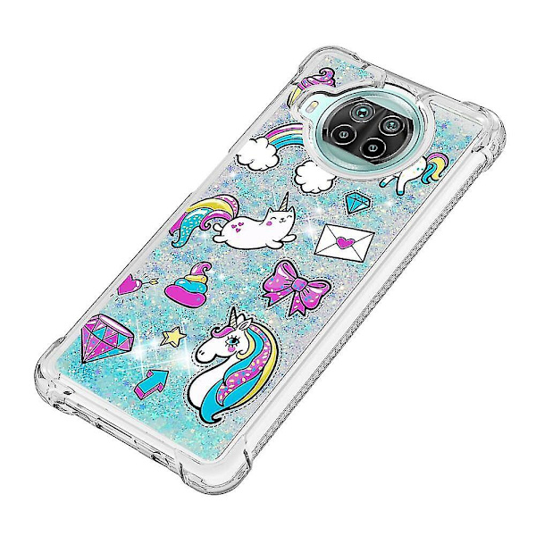 Ny kompatibel med Xiaomi Mi 10t Lite 5g case Bumper Cover Glitter Flytande Transparent Glittrande Glänsande Bling Kristallklart flytande Quicksand C null none