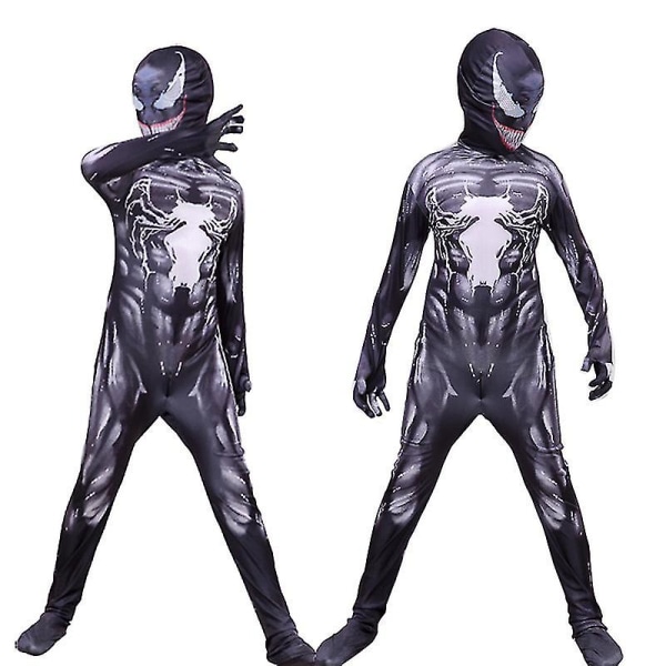 Venom Carnage Spiderman Cosplay Kostym Barn Vuxen Zentai Bodysuit Black 100 Kids (90-100cm)