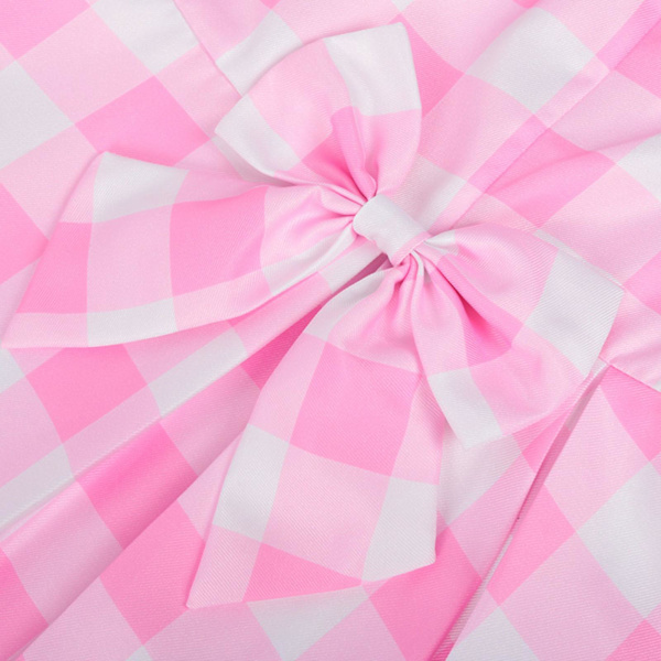 Anime Cosplay Kostym Rosa Denim Cosplay Outfit Vuxen Rosa Rutig Cosplay Klänning med Tillbehör Halloween S