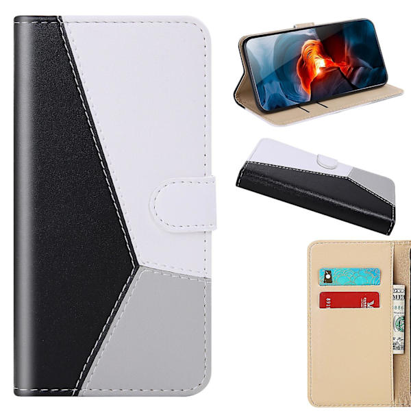 Trefärgat PU- case för iPhone 15 Pro Max Grey