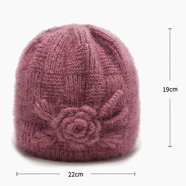 Äldre Dam Vinter Varma stickningsmössor Hög elasticitet & värmebevarande mössor som varma söta mormorspresenter Khaki