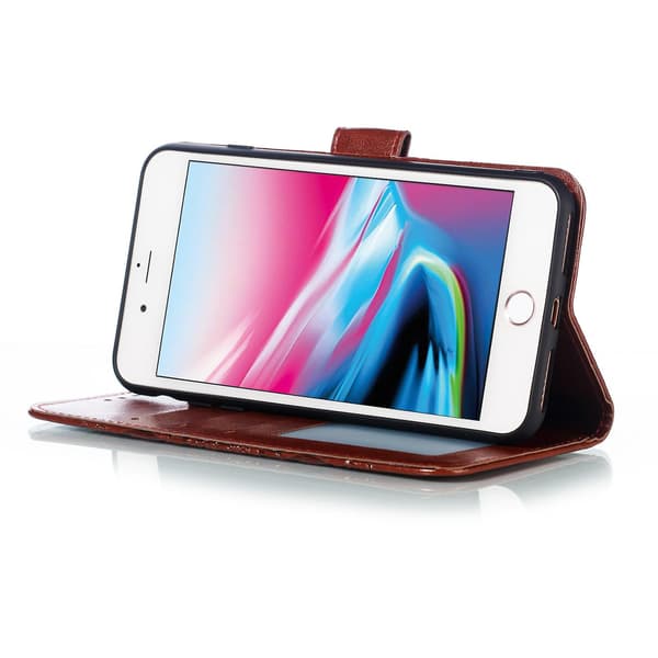 Imprint Mandala Wallet Stand Flip Case med rem för iPhone 8 Plus/7 Plus 5,5 tum null none