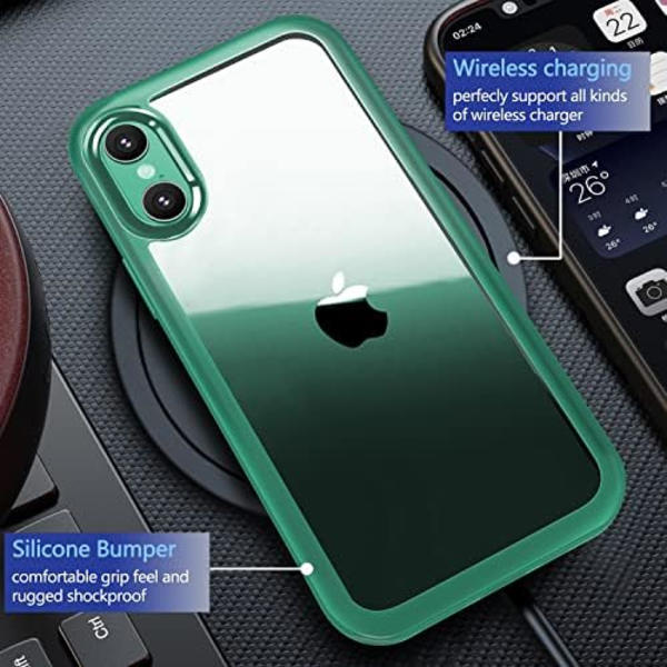 UBUNU iPhone Xs Max- case med skärmskydd [Inbyggt 9H hårt härdat glas], för Magsafe 360 ​​helkroppsskydd, genomskinligt skyddande iPh Mint Green