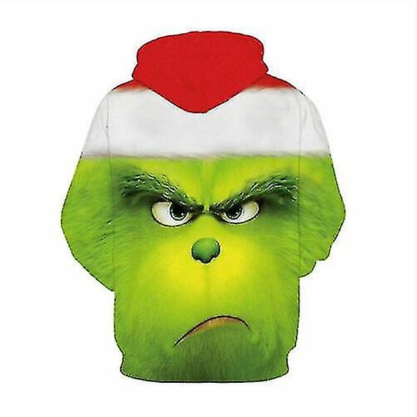 3D Grinch Män Kvinnor Casual Hood Pullover Sweatshirt Vänner Xmas Gift Pattern B XL