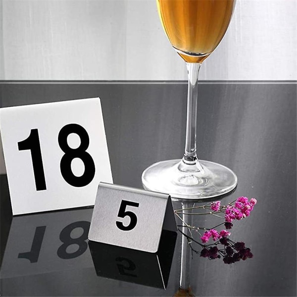 25 st bordsnummer i rostfritt stål Stabil bas Multifunktionsnummerskylt för restaurang Hotell cafébar 0-25