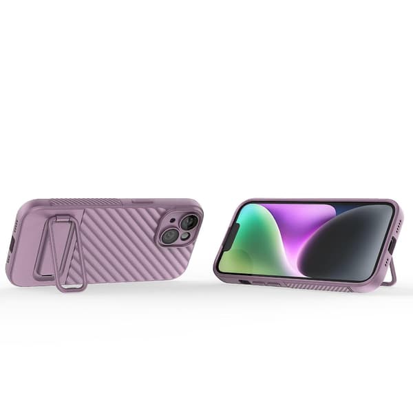 Wavy Texture TPU- case för iPhone 15 Purple