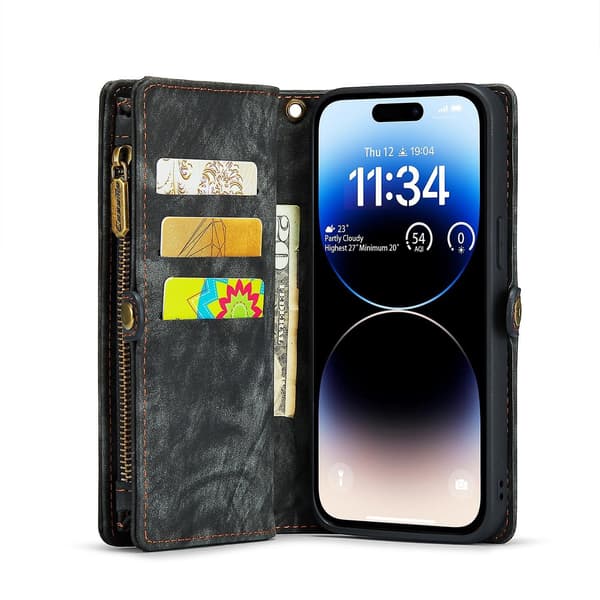 CaseMe 008 PU case för iPhone 15 Pro Black