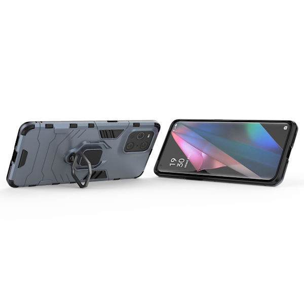 Cool Guard Pc + Tpu Combo Kickstand Hybrid Phone Cover Case för Oppo Find X3/x3 Pro Blue