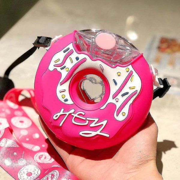 Läcksäker halmkopp för toddler med munkdesign, Bpa-fri vattenflaska för barn