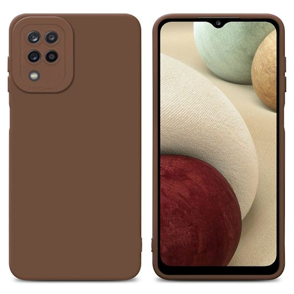Samsung Galaxy A12 / M12 Hülle Handy Cover TPU- case - Matt med kameraskydd FLUID YELLOW Galaxy A12 / M12