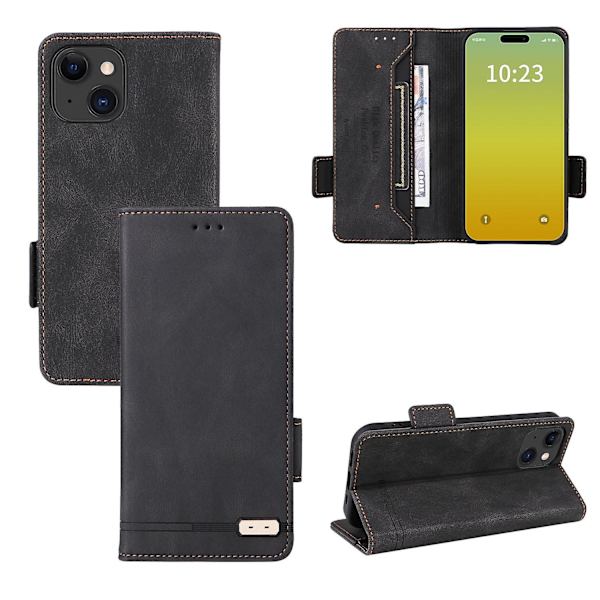 Phone case i läder för iPhone 15 Black