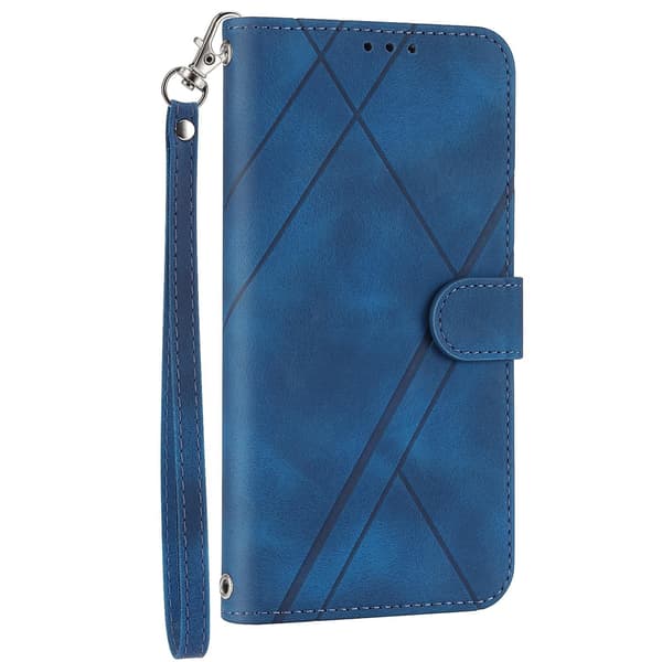 Case med präglat linje för iPhone 15 Blue