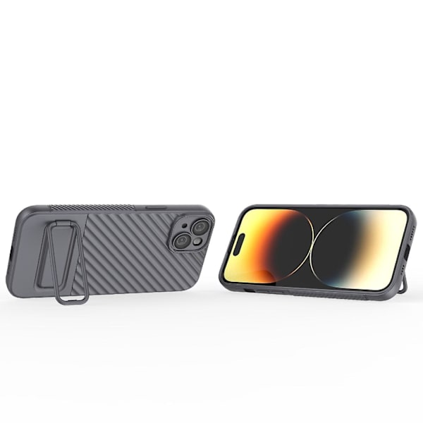 Wavy Texture TPU- case för iPhone 15 Plus Grey