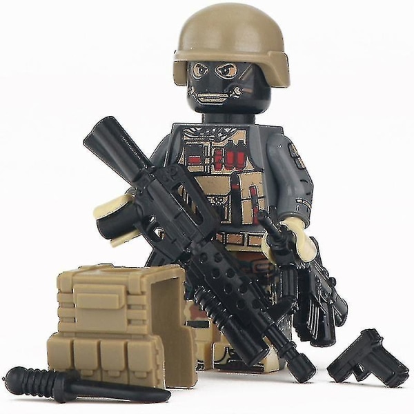 6 st Moc Swat City Mini Militära vapen Playmobil Figurer Byggsten Minileksaker null none