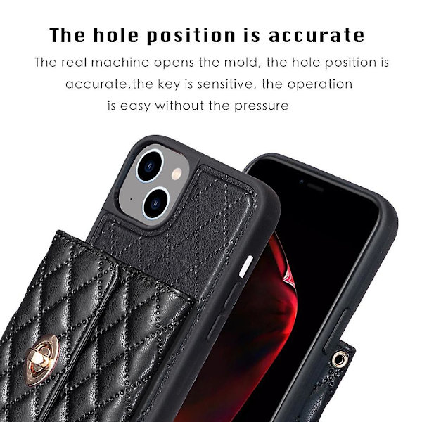Plånbok Case För iPhone 15 Plus Black
