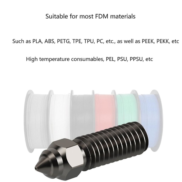 0,4 mm M6 härdat stål, högtemperaturmunstycke för Elegoo Neptune 4 Brass nozzle
