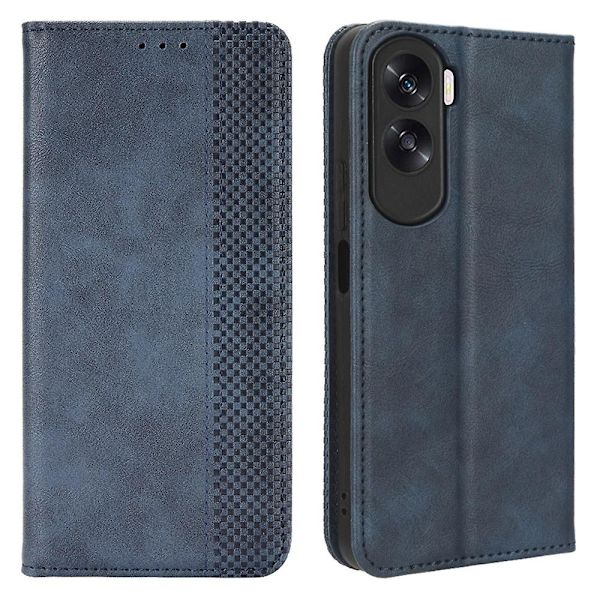 Case For Honor 90 Lite 5g/x50i 5g Magnetic Shell Retro Pu Läder Telefonplånbok Flip Cover Blue