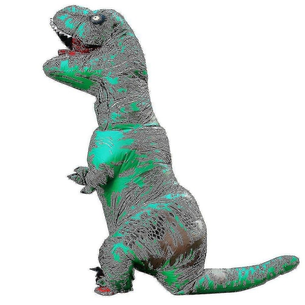 Barn Vuxen Dinosaur Uppblåsbara Kostymer T-rex Anime Tecknad Festklänning Kostymer Halloween Kostym För Man Kvinna green Fit Height 120-145cm
