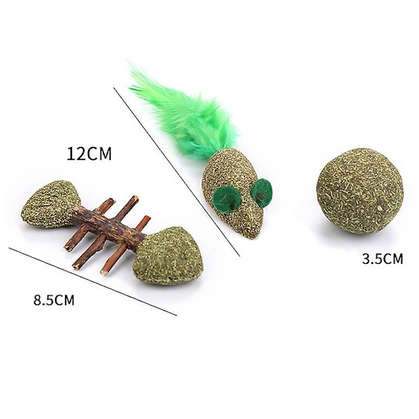 3st/ set Husdjur Katt Leksak Kattmynta Leksaker Skötsel Ätbar Katt Bite Toy Kattmynta Ball Fisk Mus Leksak För Katter Lek Kattunge Leksak Katt null none