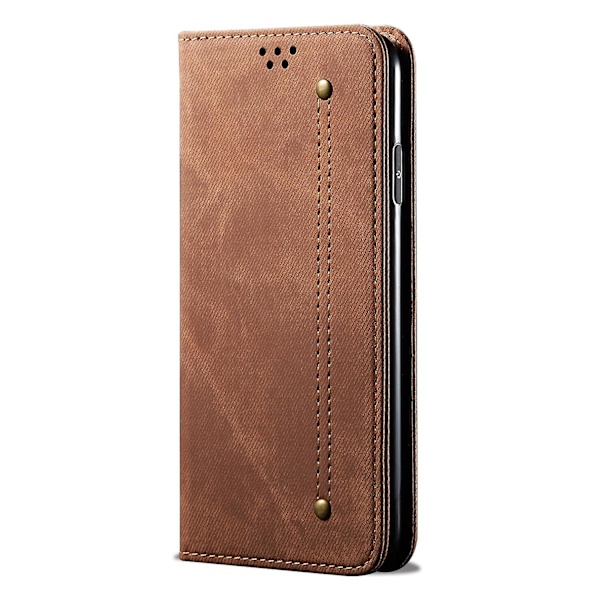 Denim Texture Case för iPhone 15 Plus Brown